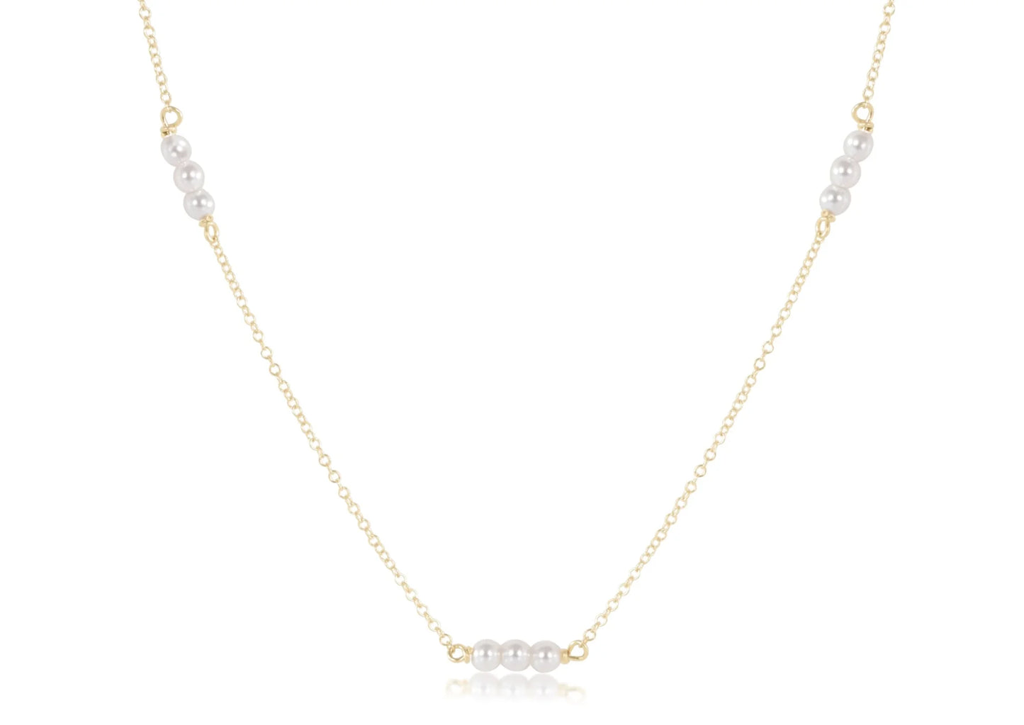 15” Choker Joy Simplicity Chain Gold-3mm Pearl