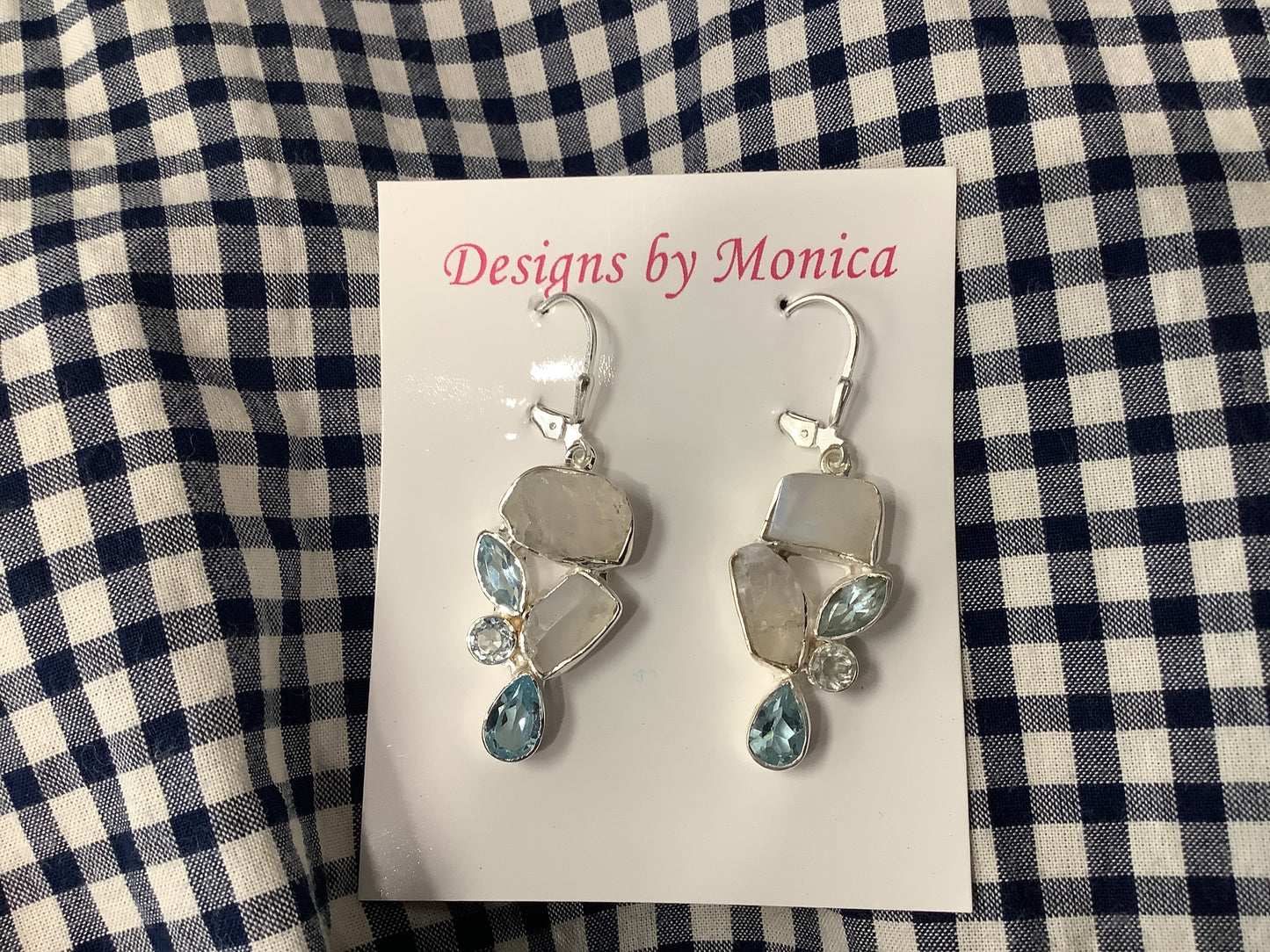SE MOONSTONE - One of a Kind Earrings Blue Topaz