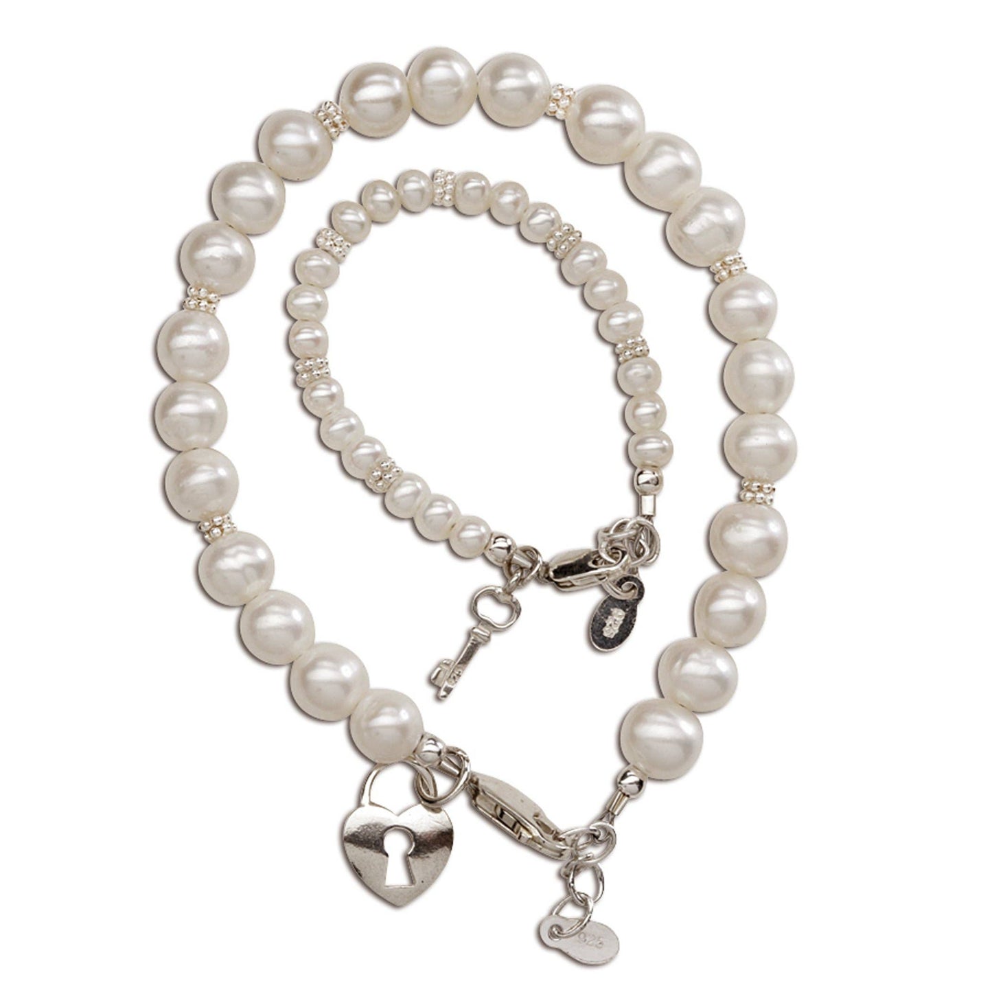Mom and Me 2-Piece Bracelet Set Key To Heart Baby Bracelet