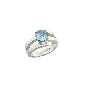 STERLING SILVER WHITE TOPAZ WRAP ADJUSTABLE RING
