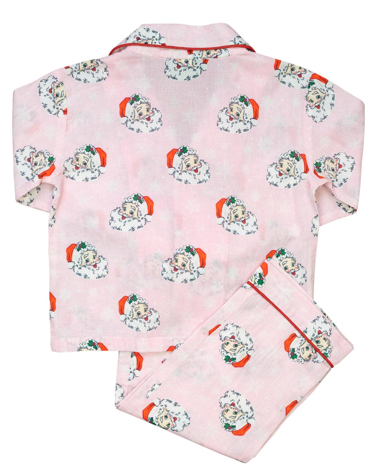 Children's Vintage Santa Pajama Set in Pink