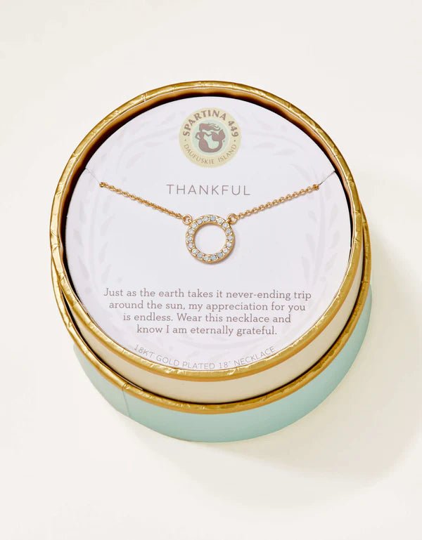 SLV Necklace 18" Thankful/Ring- Gold