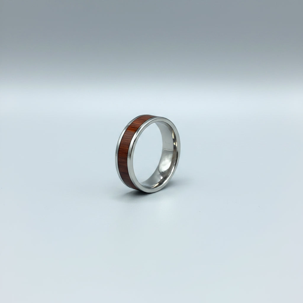 6mm Titanium cocobolo Ring