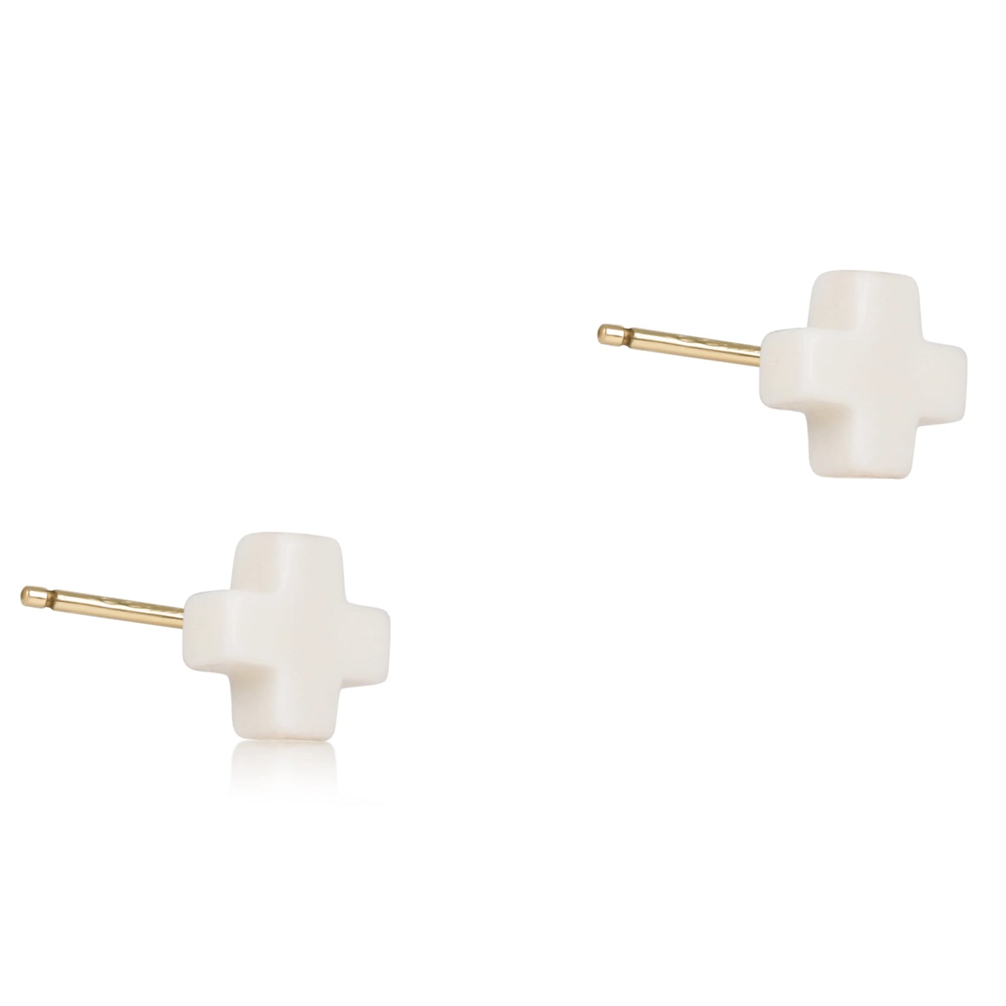 signature cross small stud - off-white