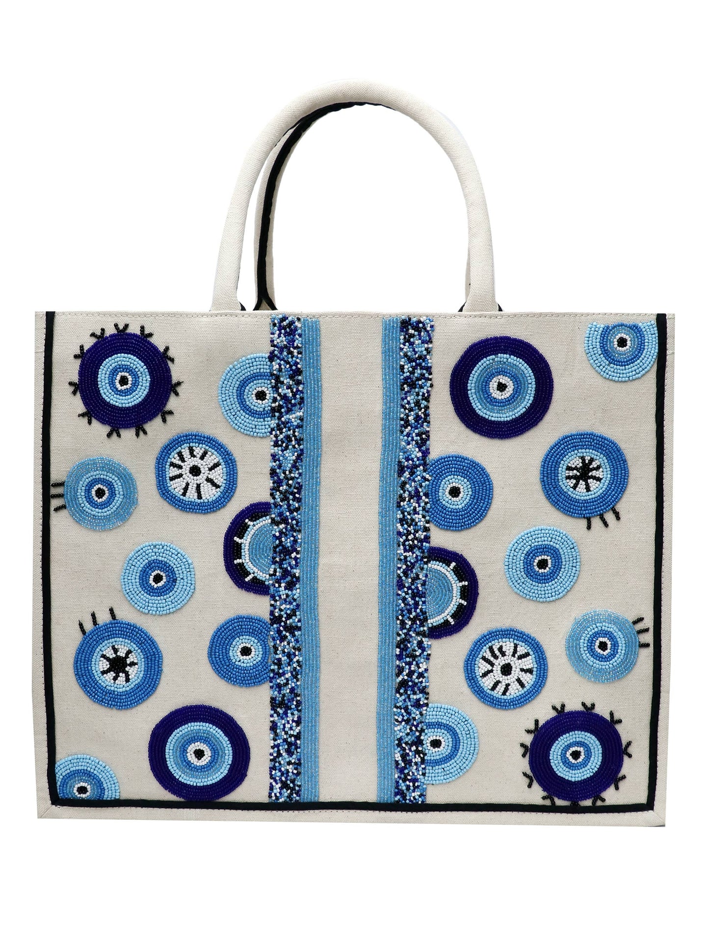 Yia Yia Hand Beaded Vertical Tote