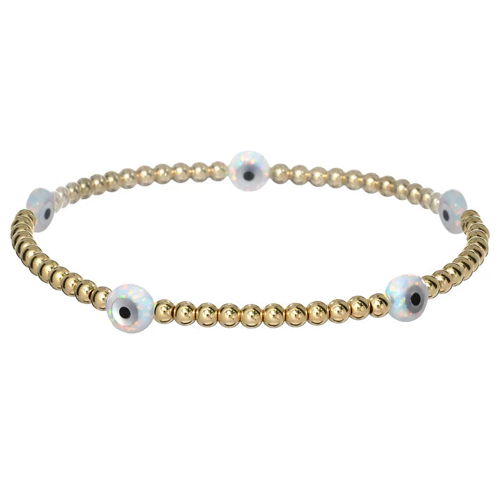 "BTY EVIL EYE" Opal Charm Bracelet