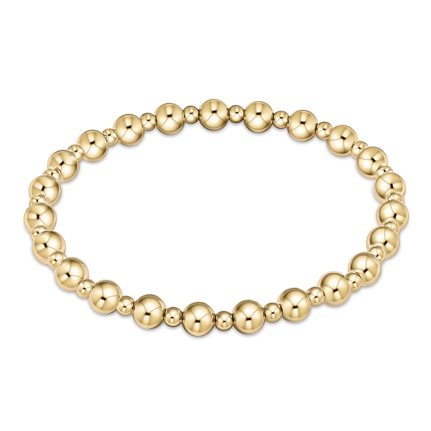 Classic Grateful Pattern 6mm Bead Bracelet-Gold