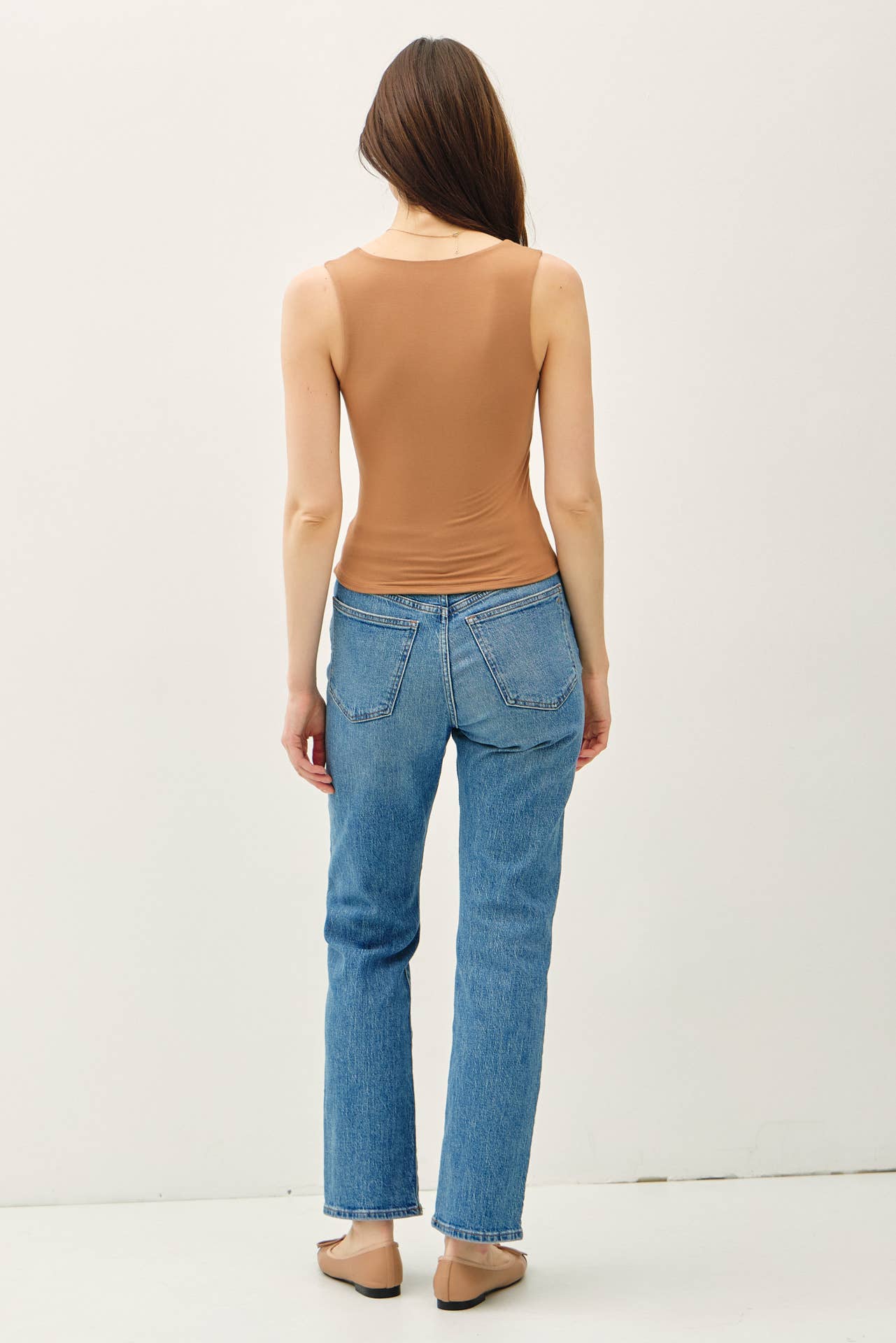 DOUBLE LINED SQUARE NECK TANK