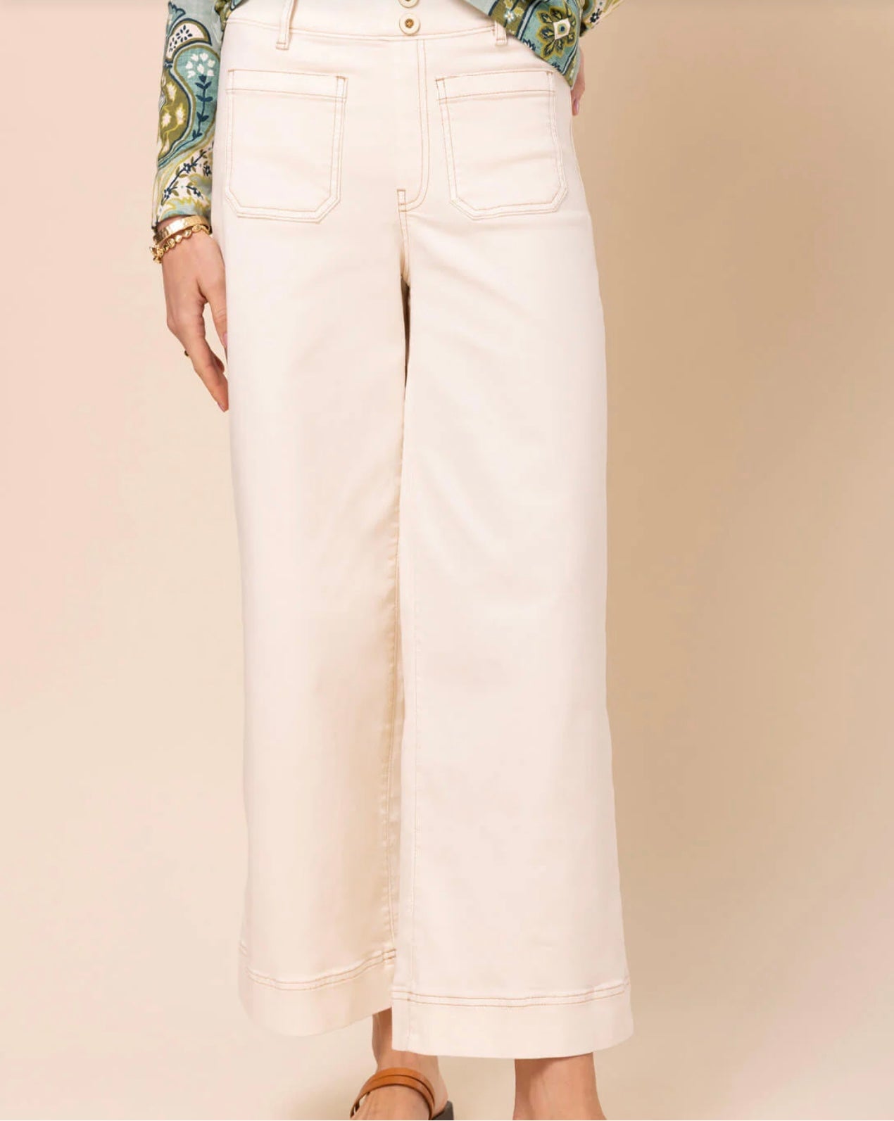 Pritchard Wide Leg Pull On Jean Antique White