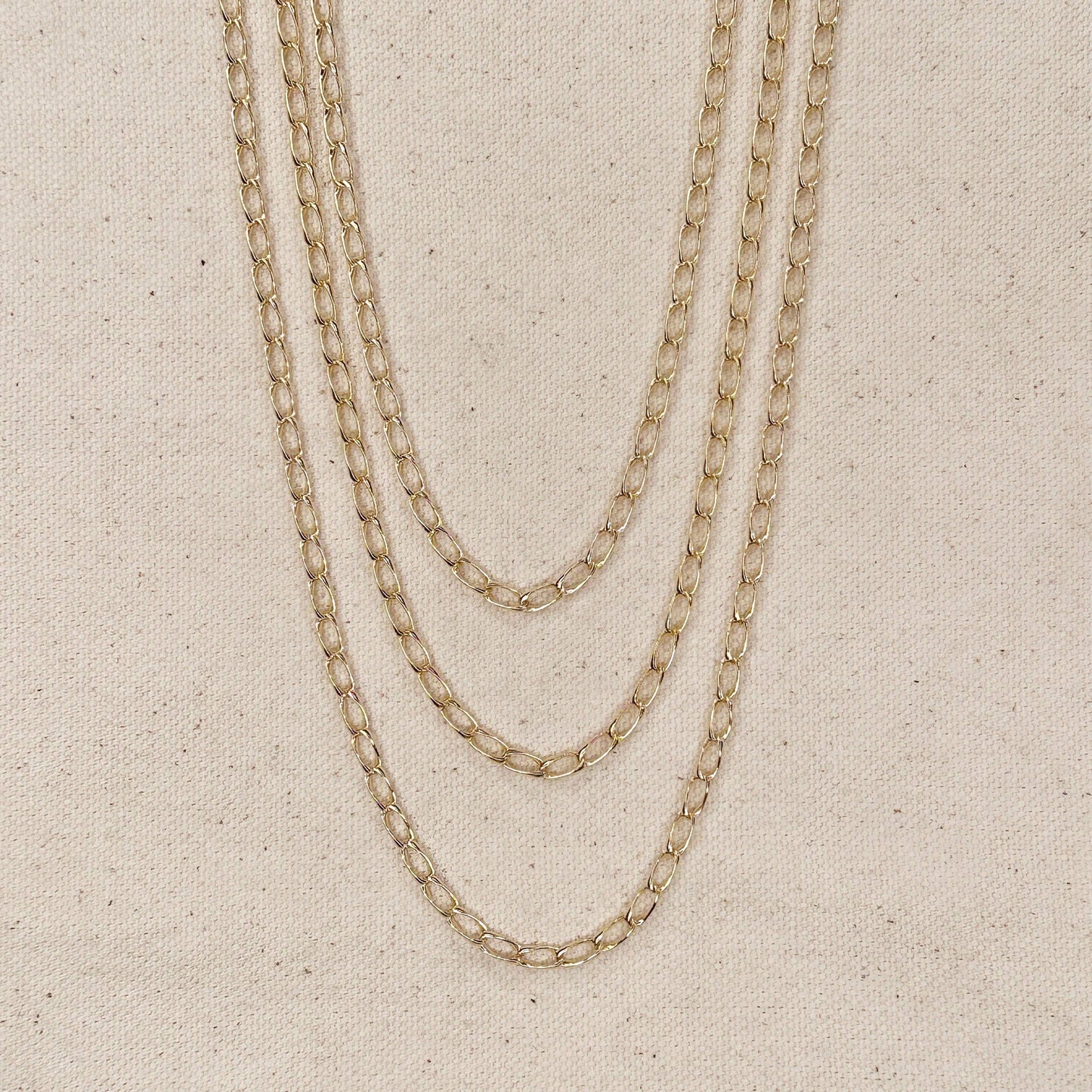 18k Gold Filled Slight Twist Link Chain