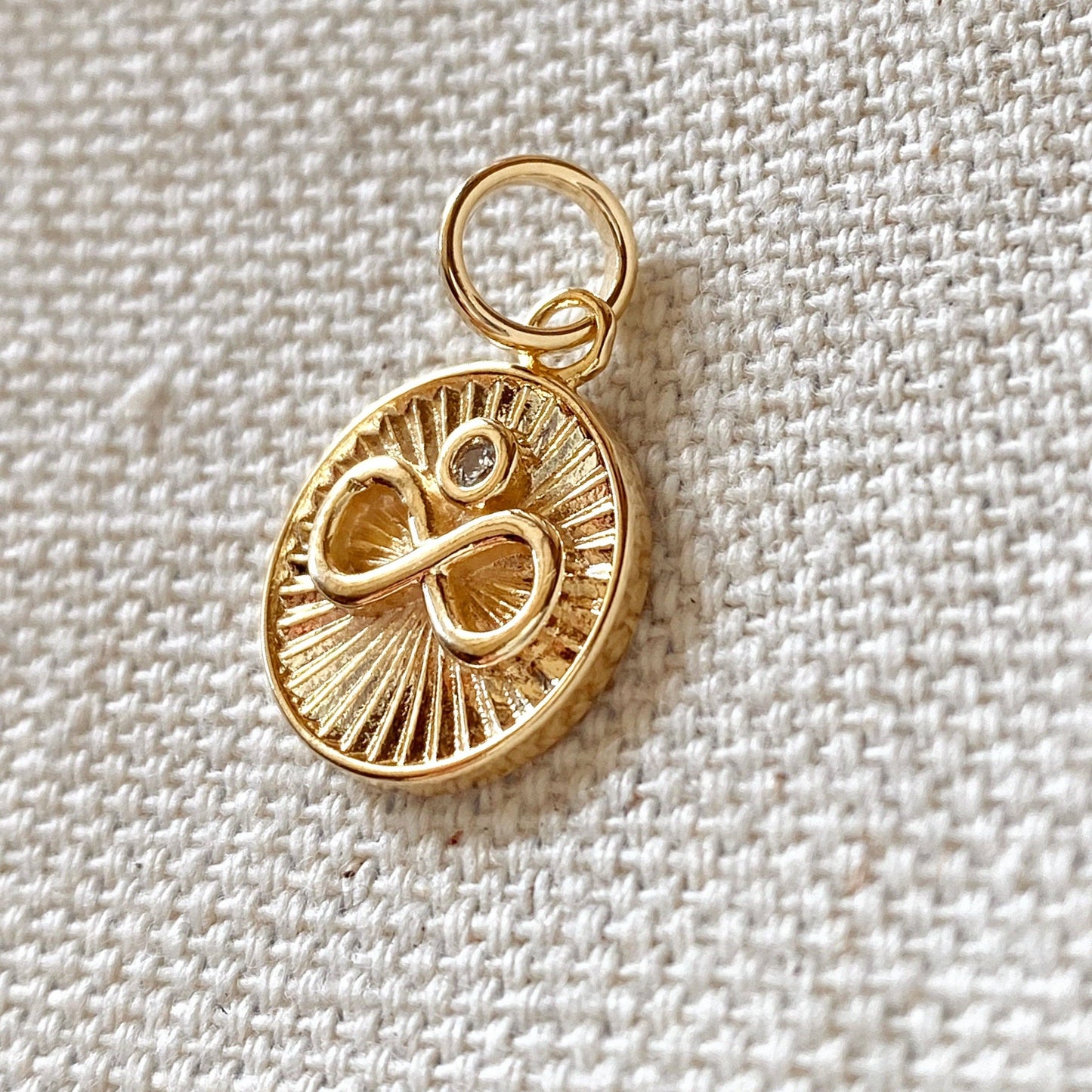 18K Gold Filled Infinity Charm with Cubic Zirconia Pendant