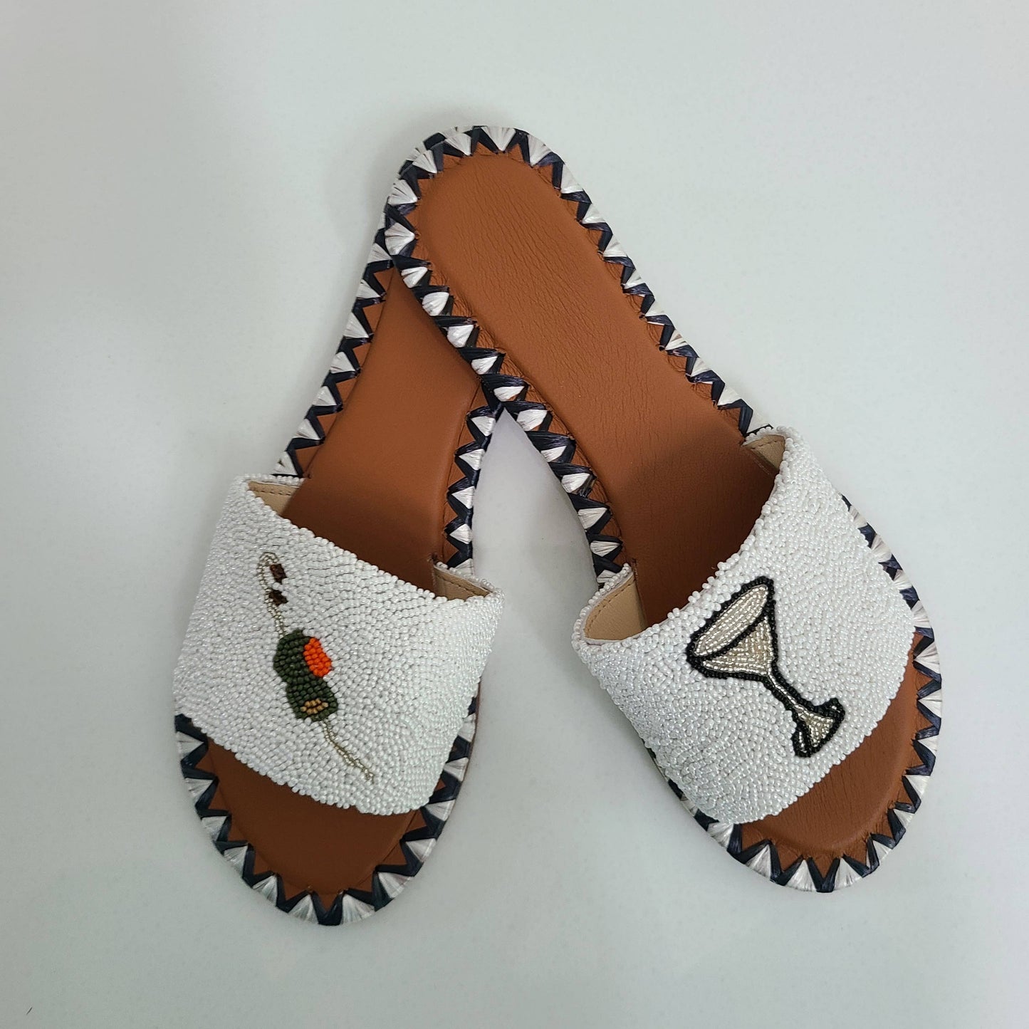 Martini Hand Beaded Slides