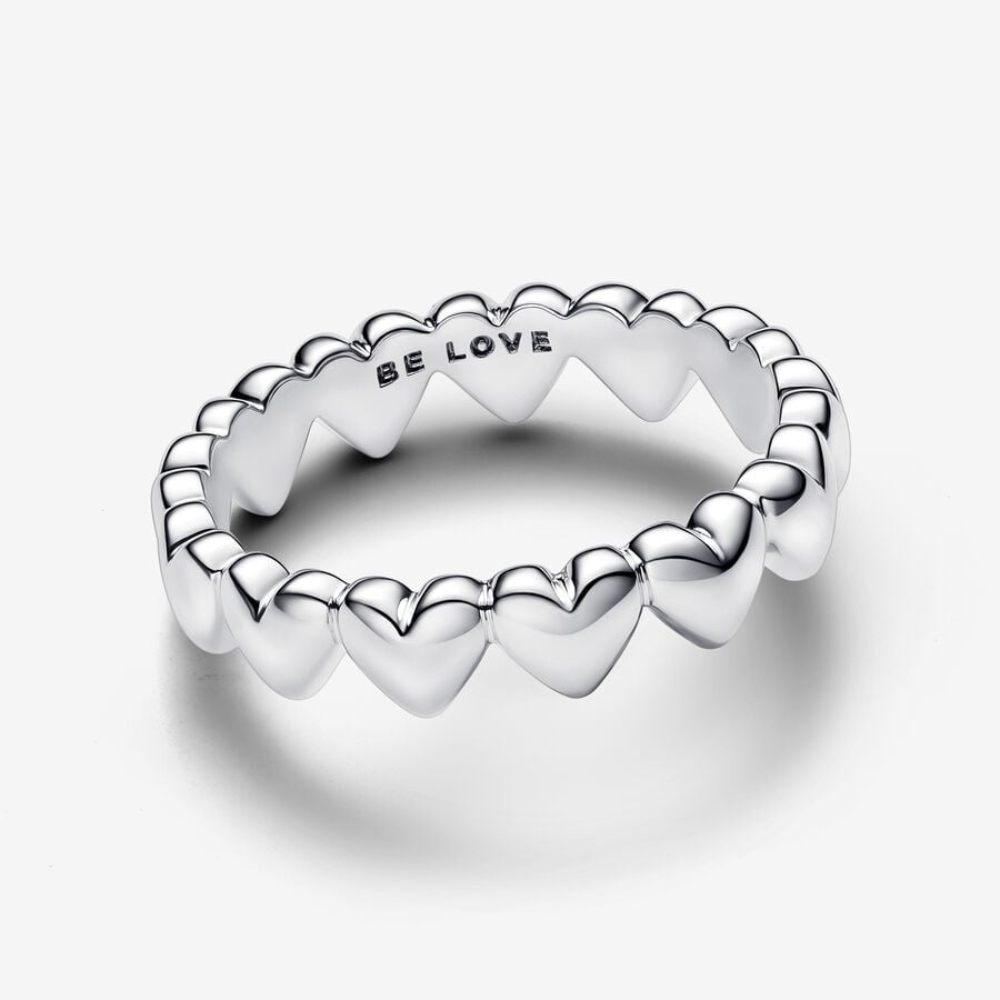 Row of hearts ring
