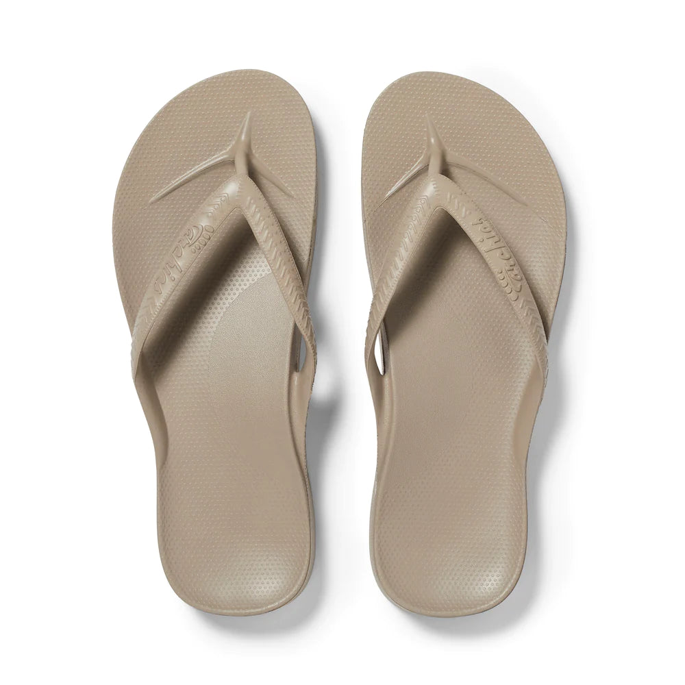 Taupe Arch Support Flip Flops
