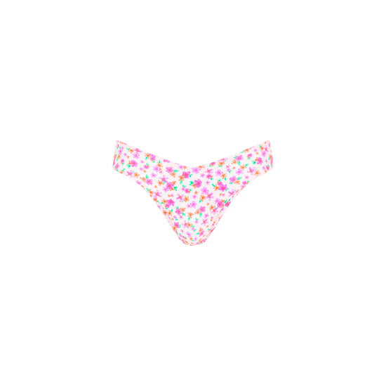 Cheeky V Bikini Bottom - Flamingo Flora