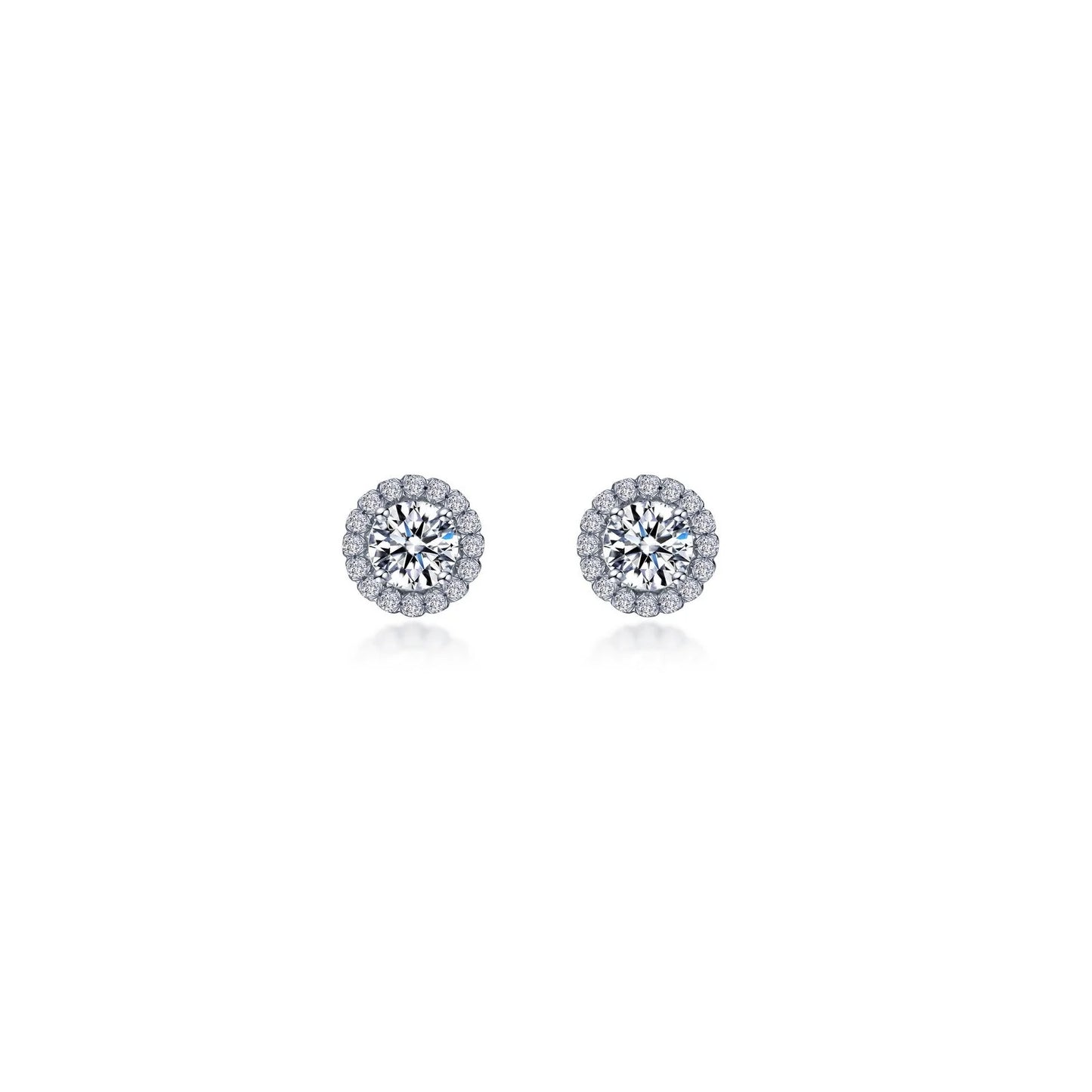 1.24 CTW Round Halo Stud Earrings