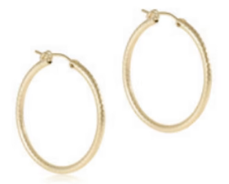 Round Gold 1.25" Hoop - Textured