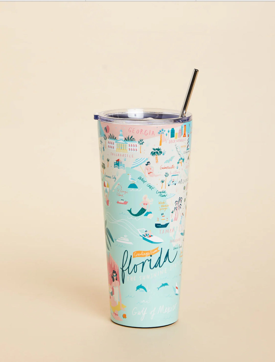Stainless Steel Drink Tumbler 30 oz. Florida