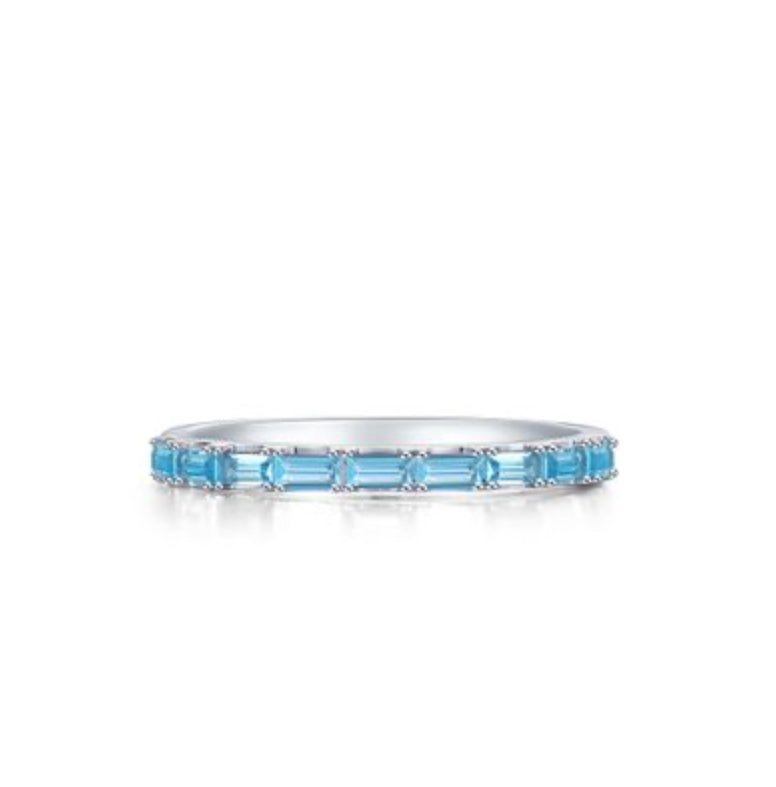 Baguette Half-Eternity Band Blue-7