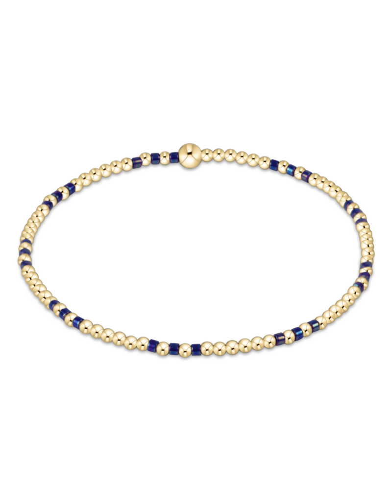 Hope Joy 2mm Bead Bracelet in Blue Metallic