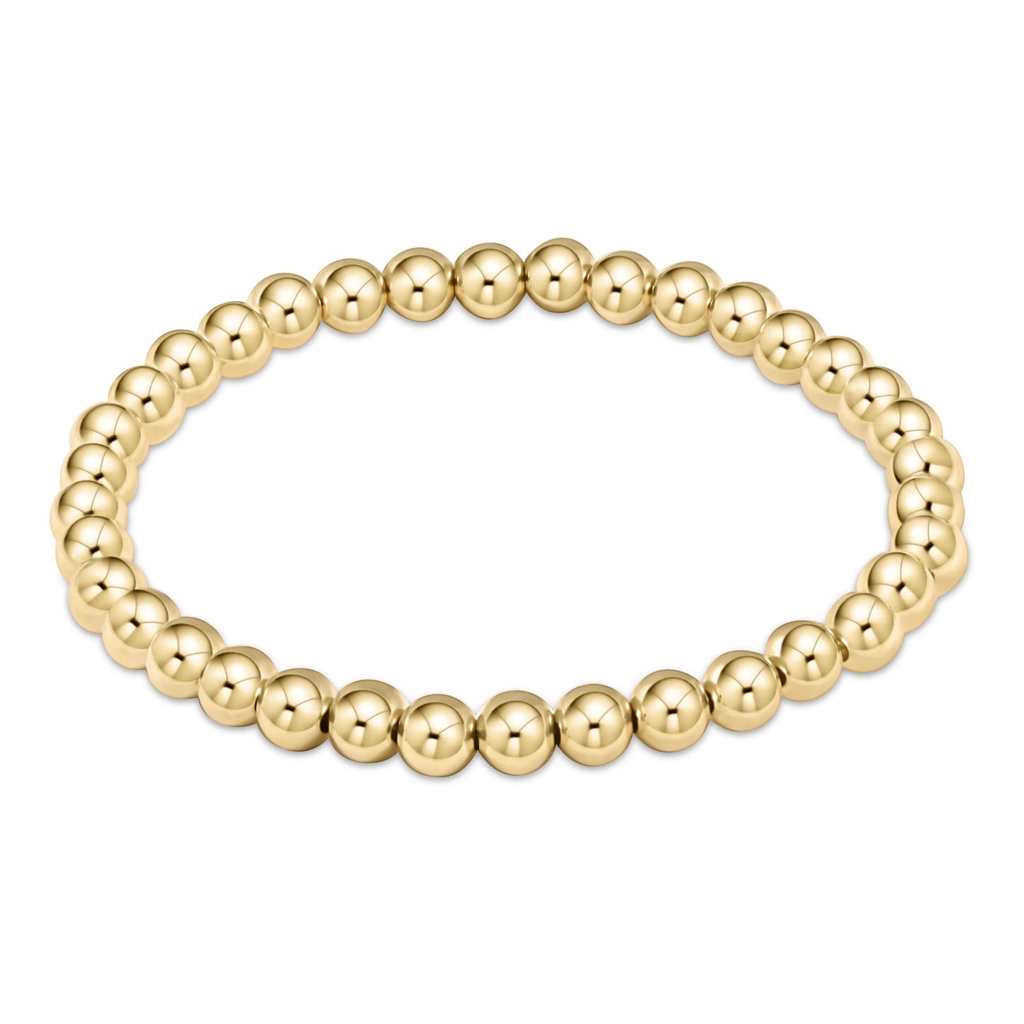 classic gold 5mm bead bracelet- Extends