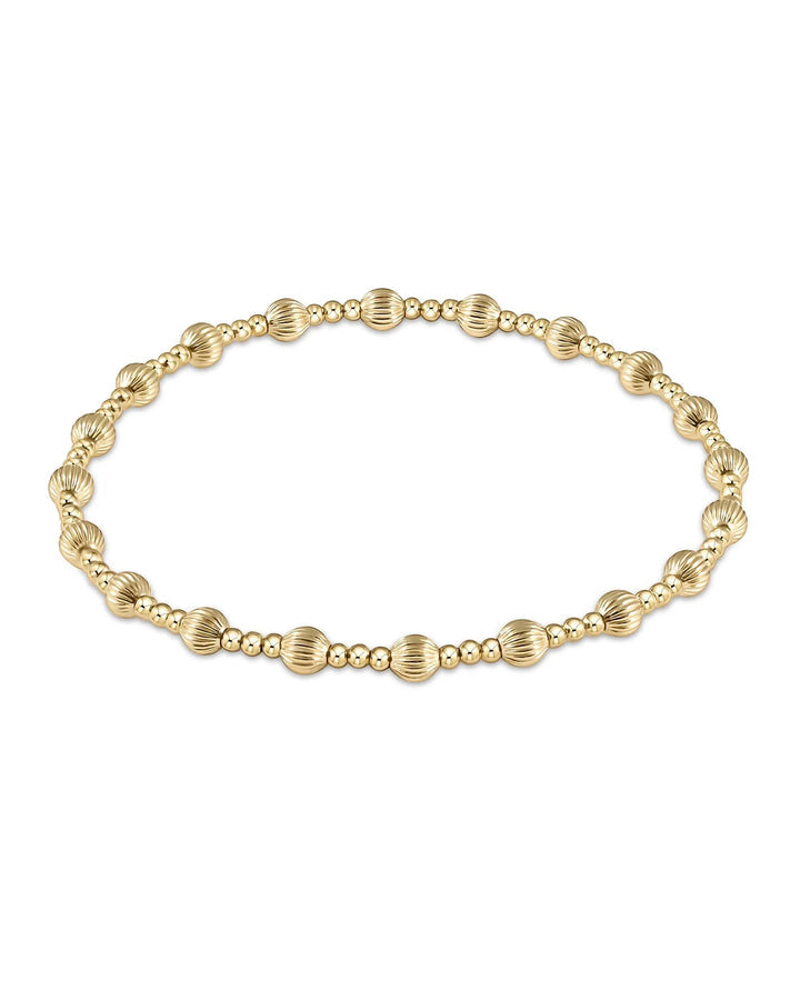 DIGNITY SINCERITY PATTERN 4MM BEAD BRACELET - GOLD- EXTEND