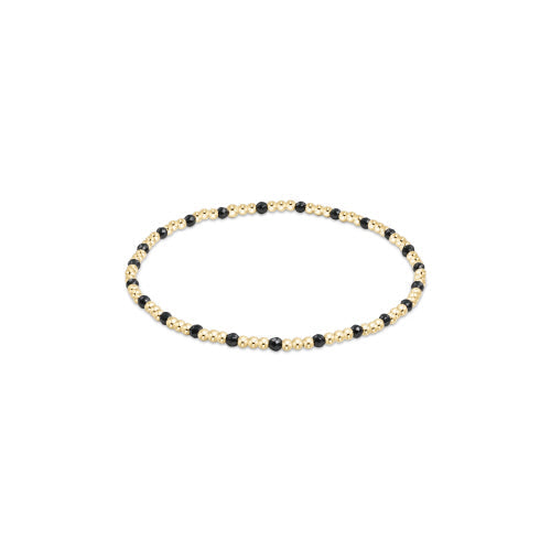 Gemstone Gold Sincerity Pattern 2mm Bead Bracelet - Faceted Hematite