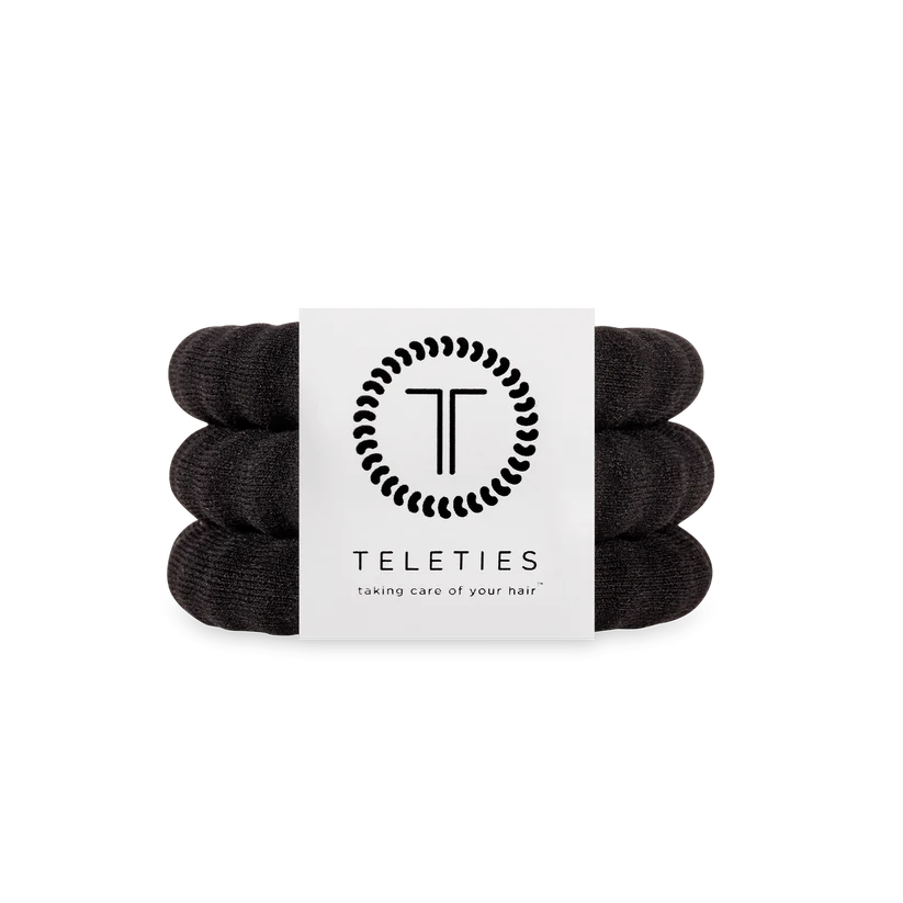 Jet Black Large Nylon Hair Ties