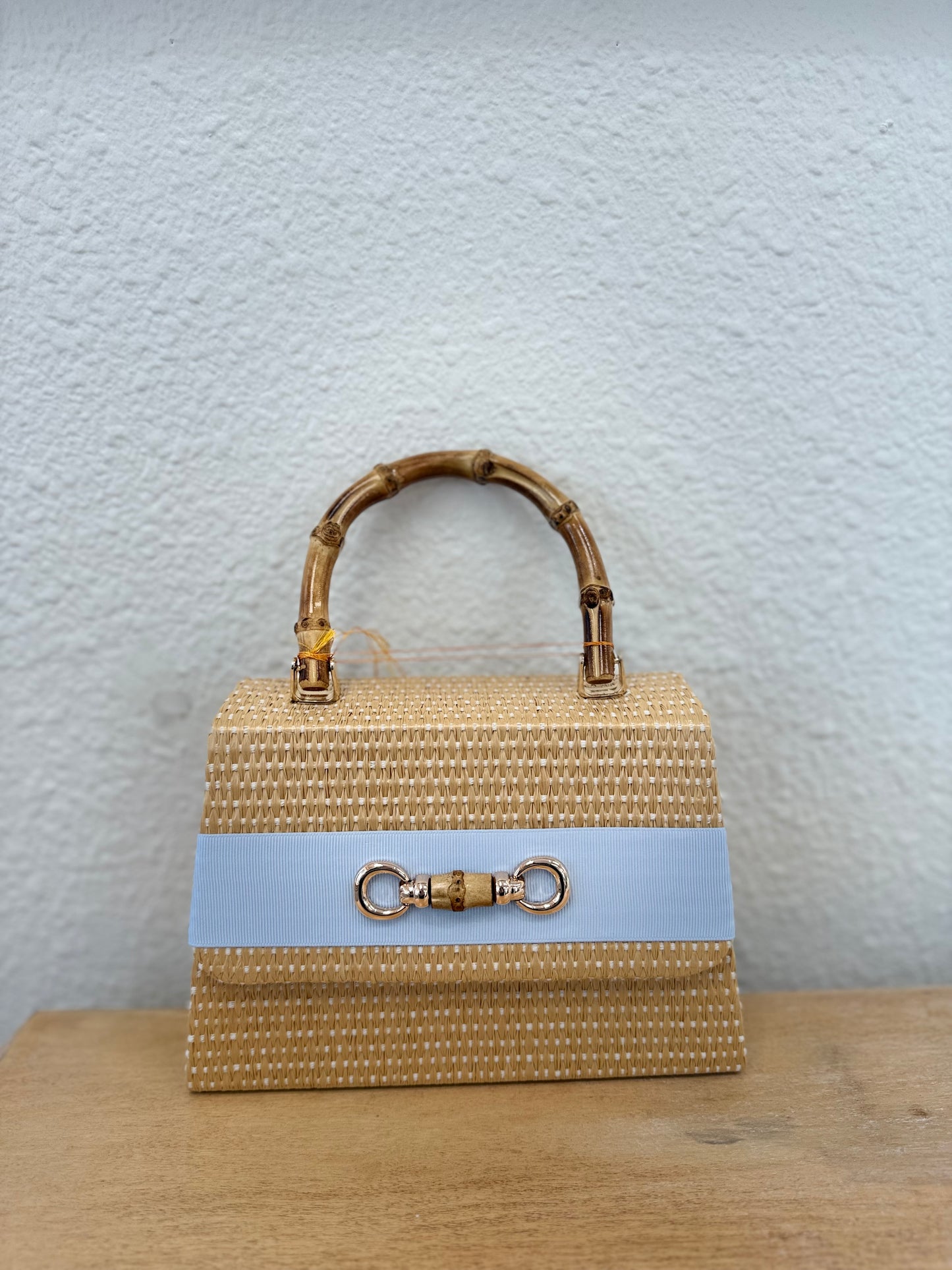 St Lulu with Light Blue Ribbon and Bamboo Toggle