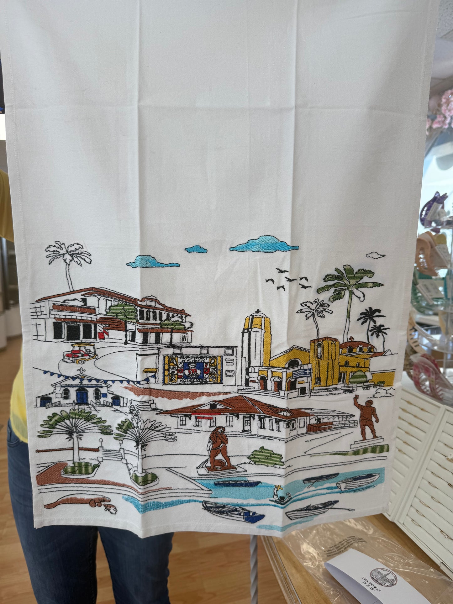 Tarpon Springs Embroidered Tea Towels