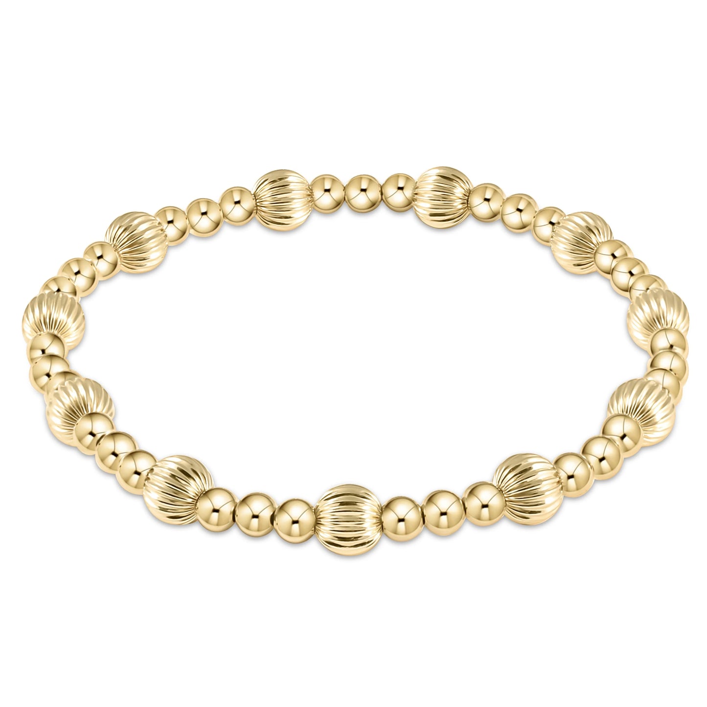 Dignity Sincerity pattern 6mm bead bracelet - gold - extend