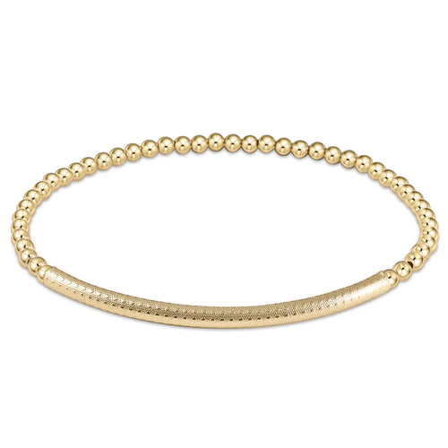 Classic Gold 3mm Beaded Bracelet-Bliss Bar Smooth