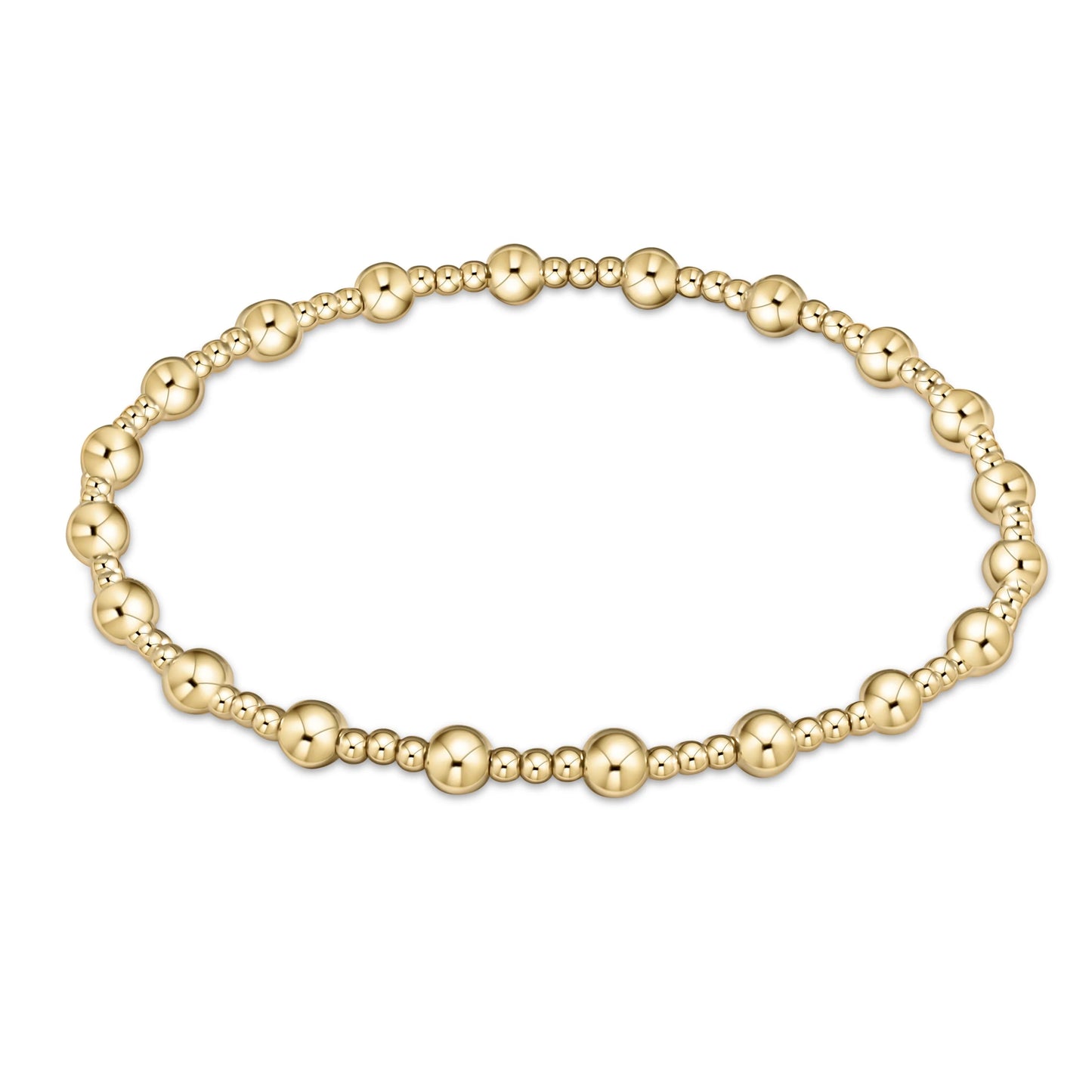 classic sincerity pattern 4mm bead bracelet - gold - extends