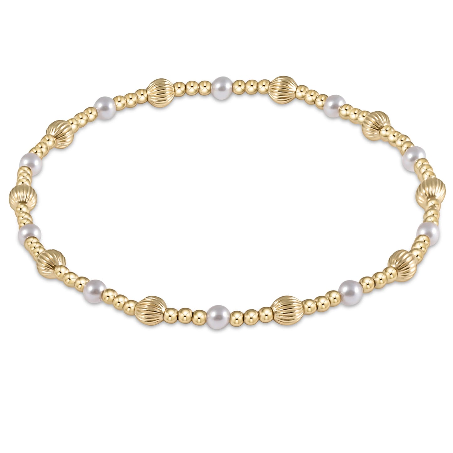 Dignity Sincerity Pattern 5mm Bead Bracelet Pearl