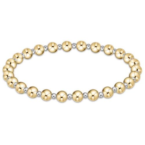 Classic Grateful Pattern 5mm Bead Bracelet-Mixed Metal