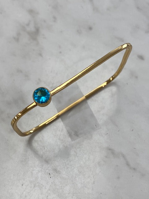 Balaam Blue Crystal Brass Bracelet