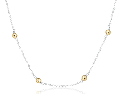 15” Choker Simplicity Chain Sterling Mixed Metal-Classic 4mm Gold