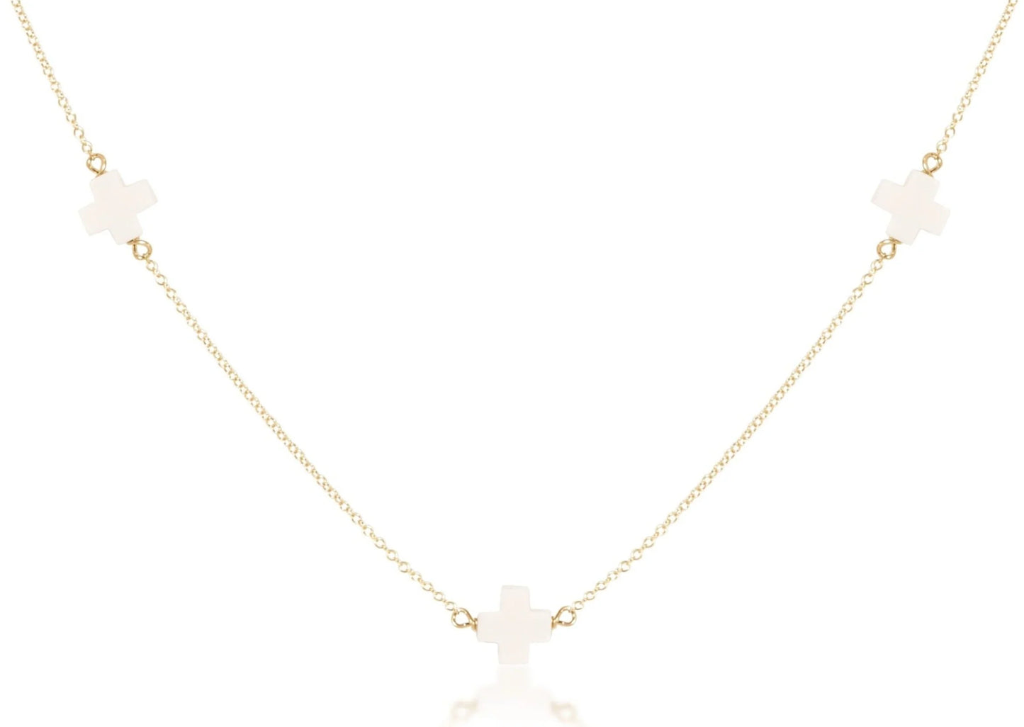 17” Choker Simplicity Chain Gold-Signature Cross Off-White