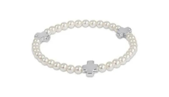 Signature Cross Sterling Pearl Pattern 4mm Bead Bracelet Regular price