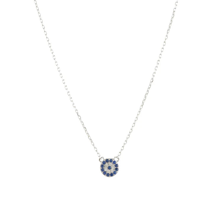 EVIL EYE "ATHENA" CZ NECKLACE SILVER