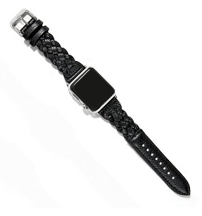 Sutton Braided Black Leather I watch Band