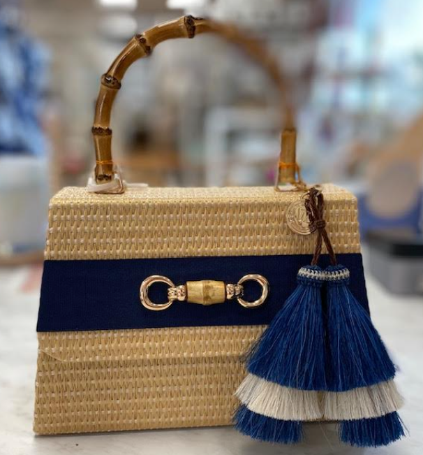 St Lulu with Blue Ribbon and Bamboo Toggle