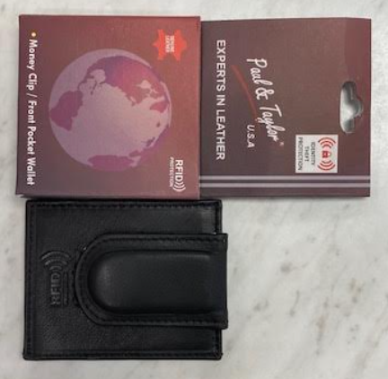 Slim Card Case with Leather Wrapped Money Clip