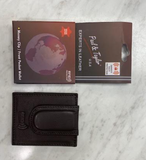 Slim Card Case with Leather Wrapped Money Clip