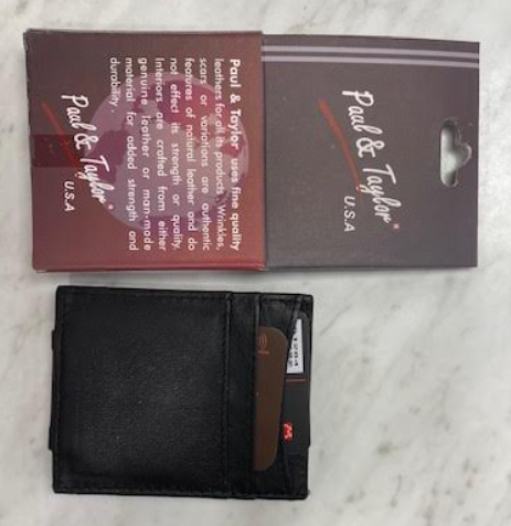 Slim Card Case with Leather Wrapped Money Clip