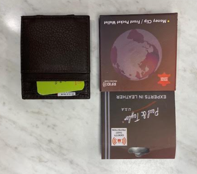 Slim Card Case with Leather Wrapped Money Clip