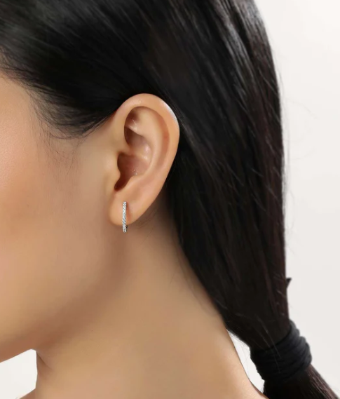 .24 CTTW Round Huggie Earring