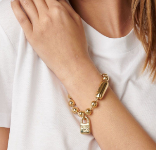 COPITO DE NIEVE Gold Plated Beaded Bracelet