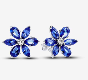 Sparkling Blue Herbarium Cluster Stud Earrings