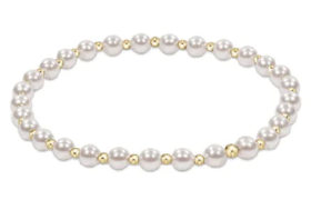 Classic Grateful Pattern 4mm Bead Bracelet Pearl